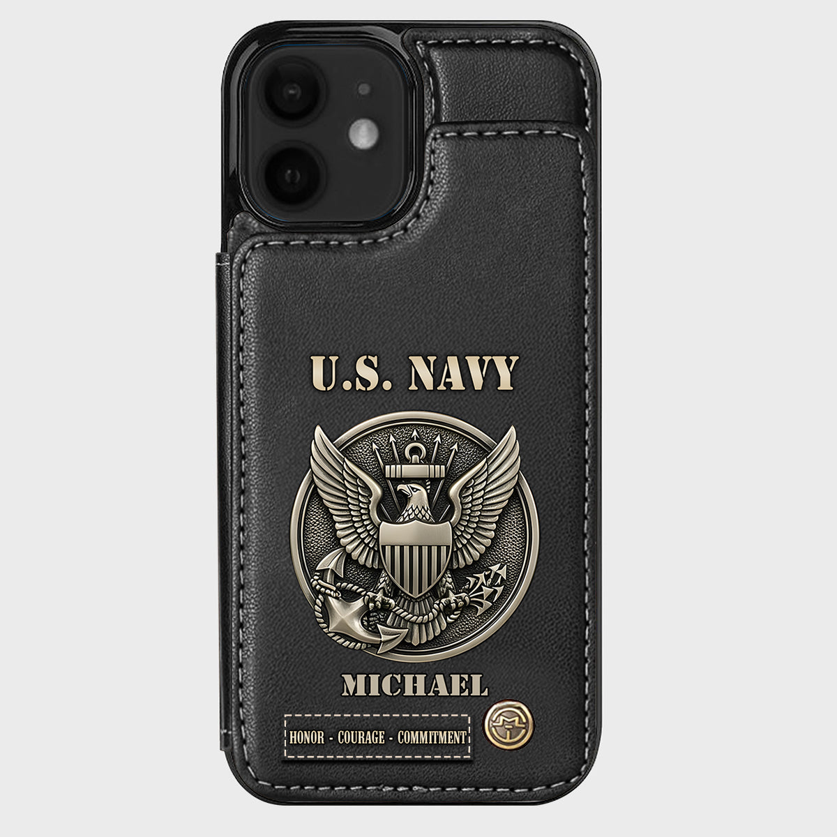 Honor, Courage, Commitment - Personalized Veteran Wallet Phone Case