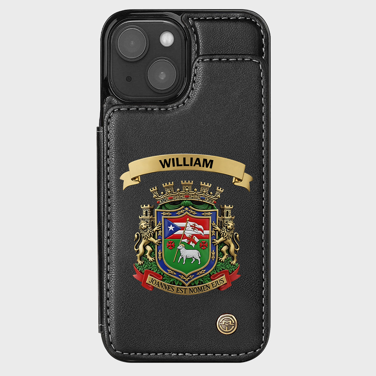 Proud Puerto Rico, Joannes Est Nomen Ejus - Personalized Expats Wallet Phone Case