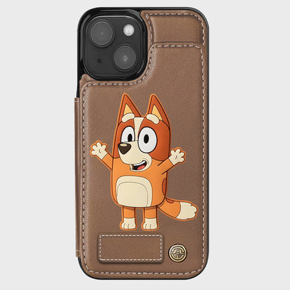 Blue Dog Custom Name - Personalized Blue Dog Wallet Phone Case