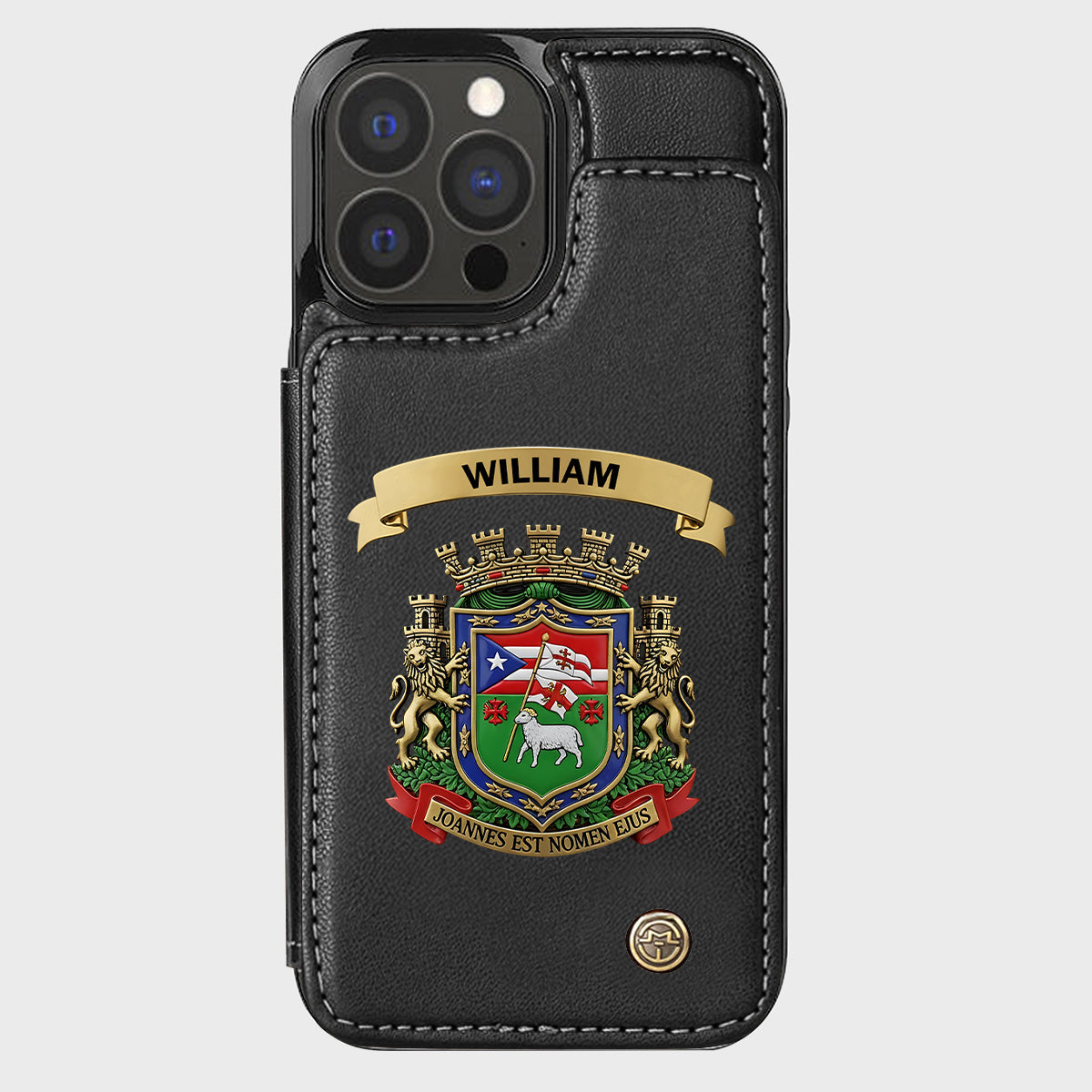Proud Puerto Rico, Joannes Est Nomen Ejus - Personalized Expats Wallet Phone Case