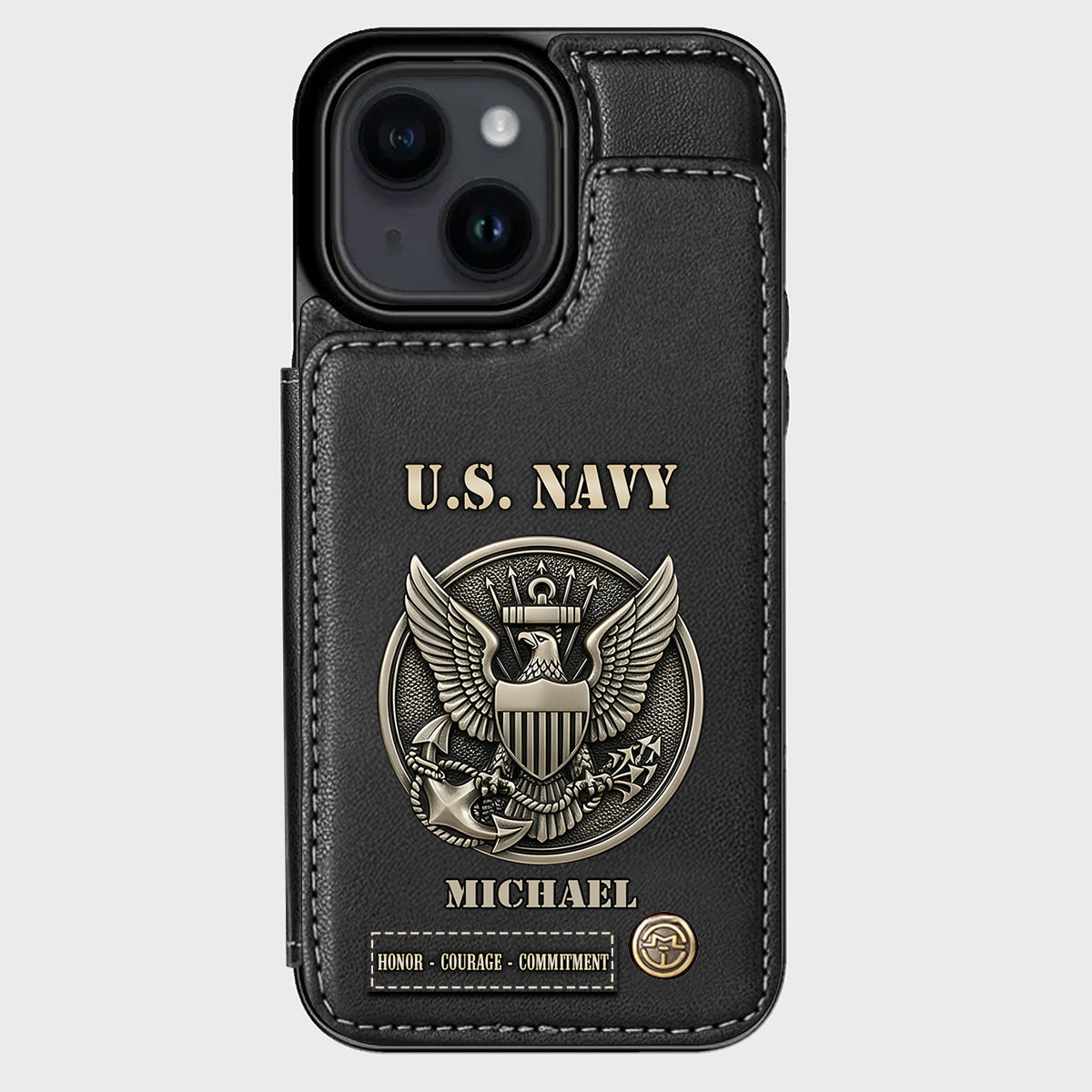 Honor, Courage, Commitment - Personalized Veteran Wallet Phone Case