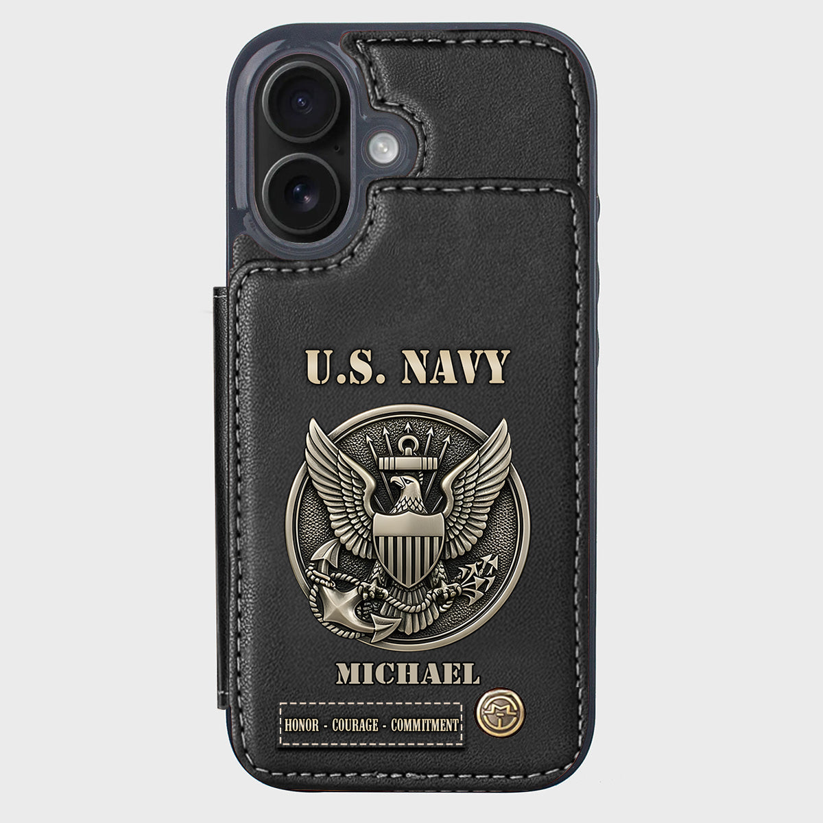 Honor, Courage, Commitment - Personalized Veteran Wallet Phone Case