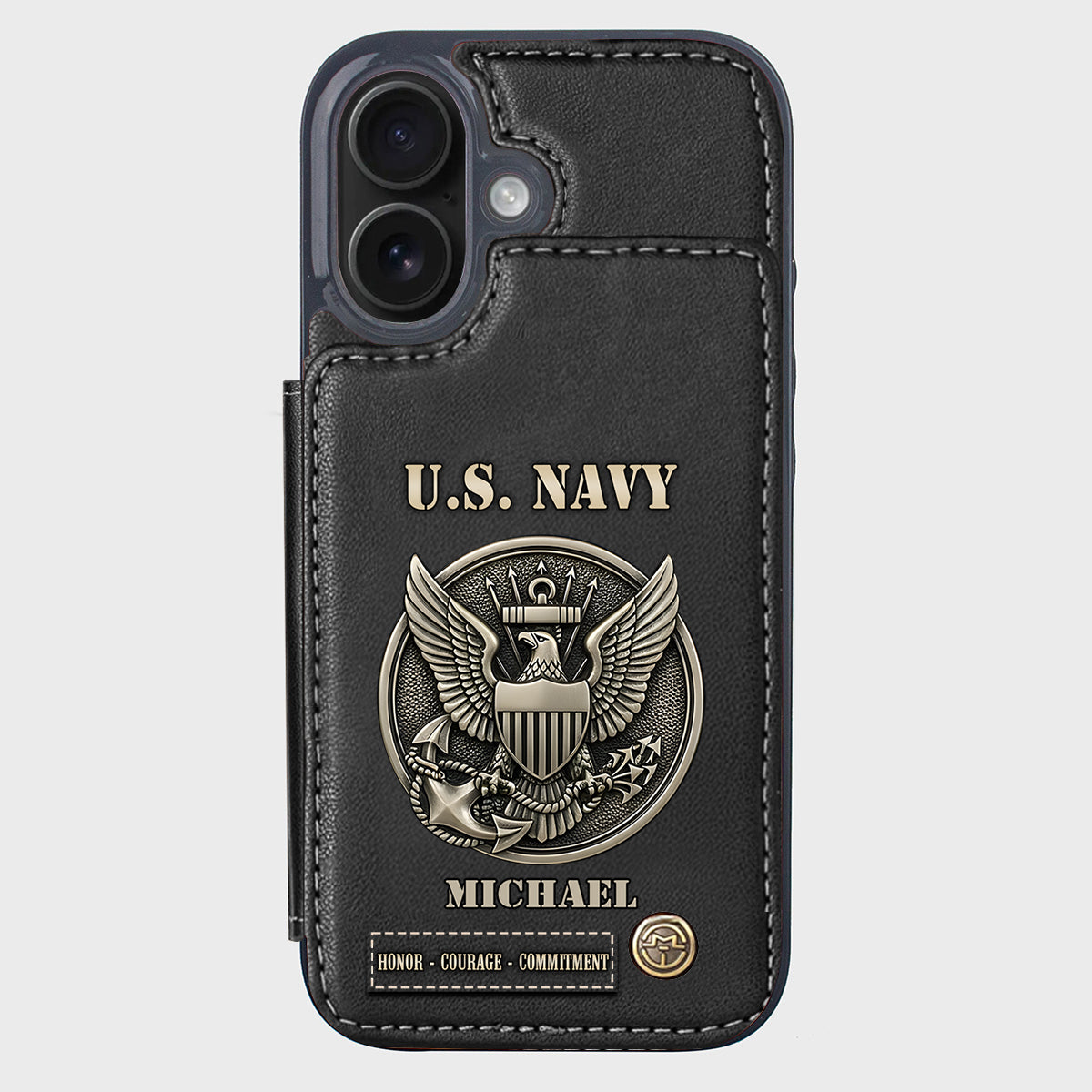 Honor, Courage, Commitment - Personalized Veteran Wallet Phone Case