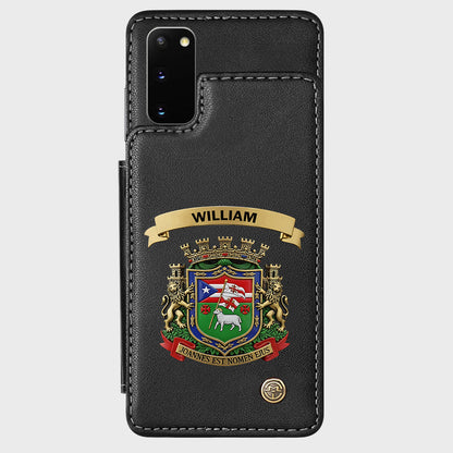 Proud Puerto Rico, Joannes Est Nomen Ejus - Personalized Expats Wallet Phone Case