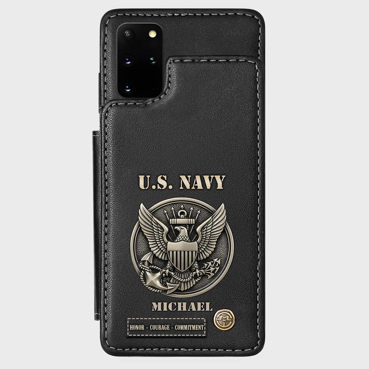 Honor, Courage, Commitment - Personalized Veteran Wallet Phone Case