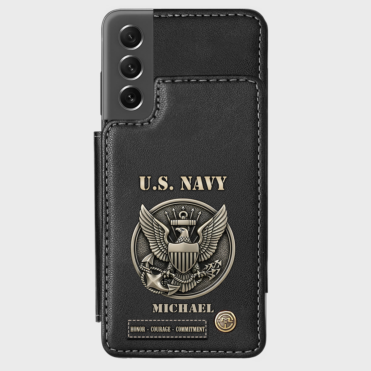 Honor, Courage, Commitment - Personalized Veteran Wallet Phone Case