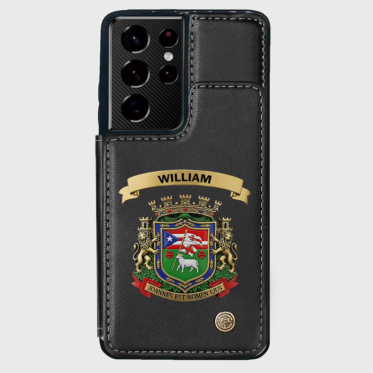 Proud Puerto Rico, Joannes Est Nomen Ejus - Personalized Expats Wallet Phone Case