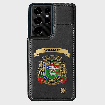 Proud Puerto Rico, Joannes Est Nomen Ejus - Personalized Expats Wallet Phone Case