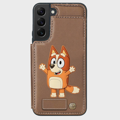 Blue Dog Custom Name - Personalized Blue Dog Wallet Phone Case