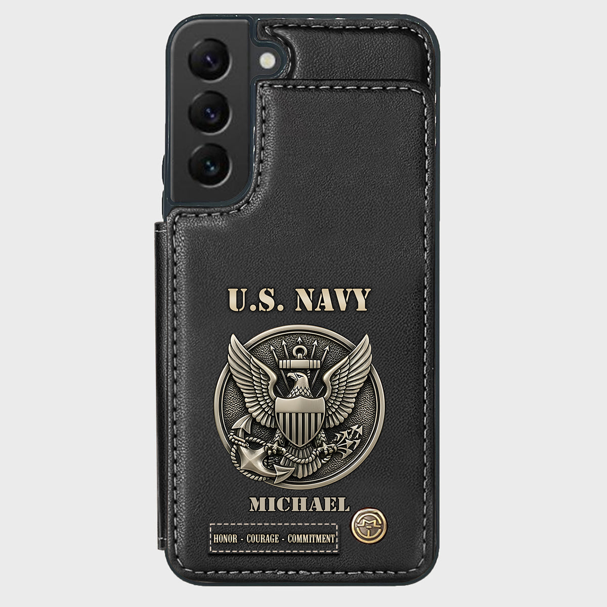 Honor, Courage, Commitment - Personalized Veteran Wallet Phone Case