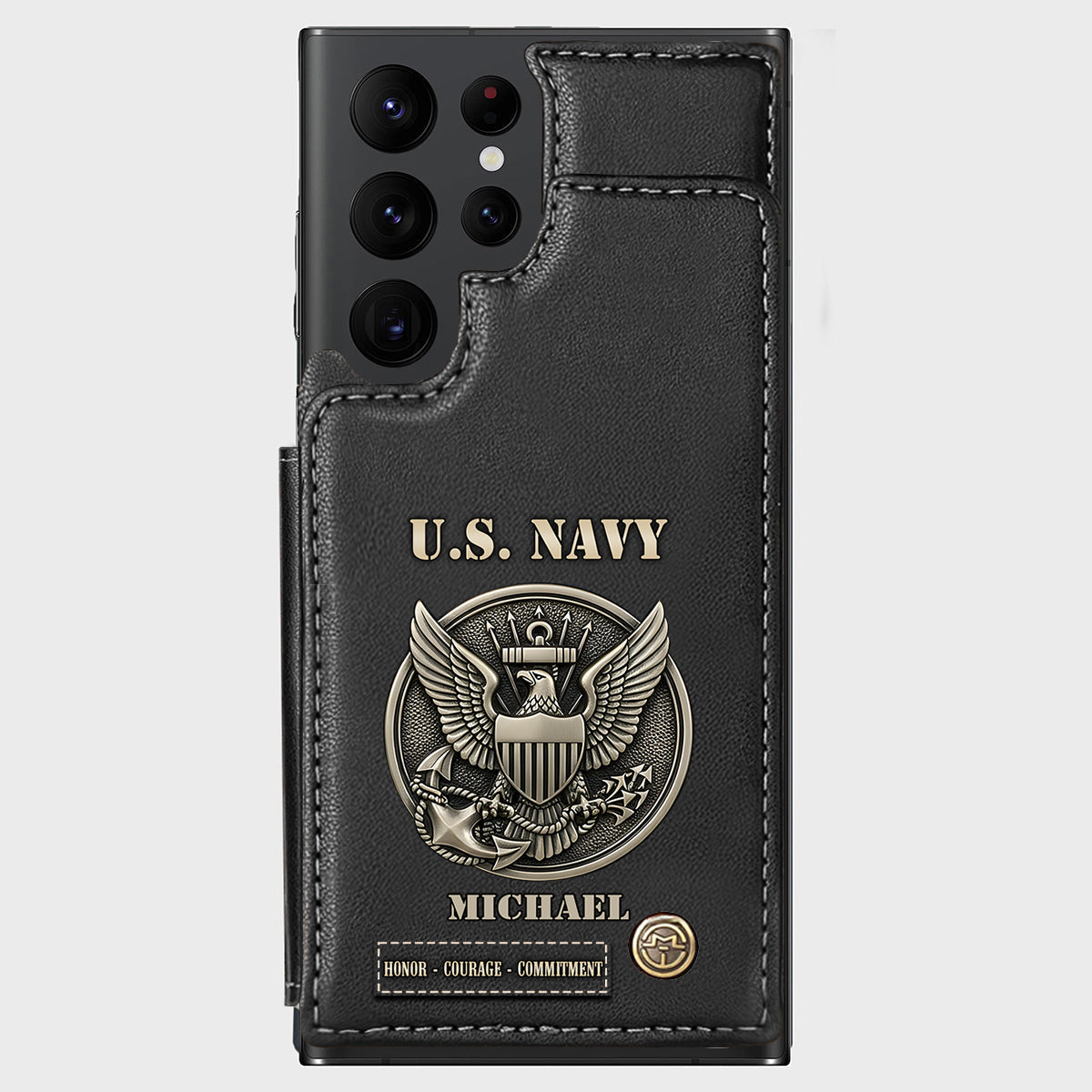 Honor, Courage, Commitment - Personalized Veteran Wallet Phone Case