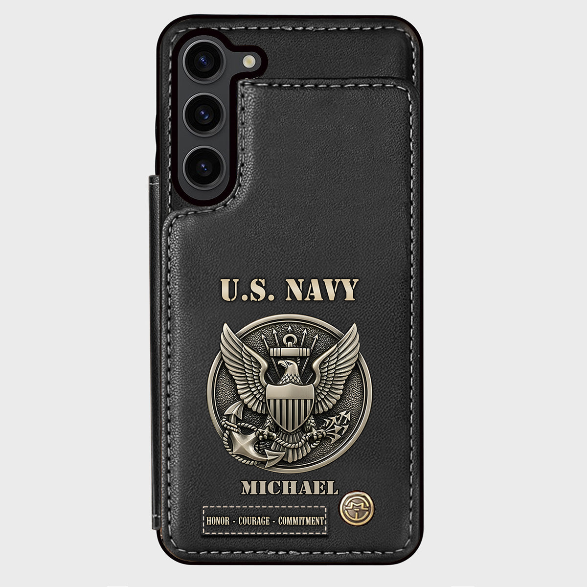 Honor, Courage, Commitment - Personalized Veteran Wallet Phone Case