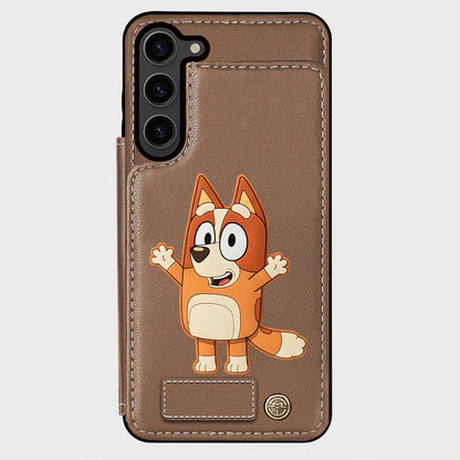 Blue Dog Custom Name - Personalized Blue Dog Wallet Phone Case