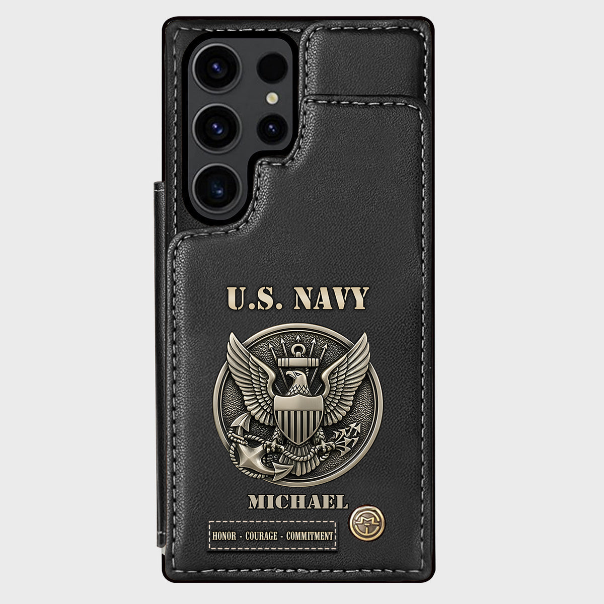 Honor, Courage, Commitment - Personalized Veteran Wallet Phone Case