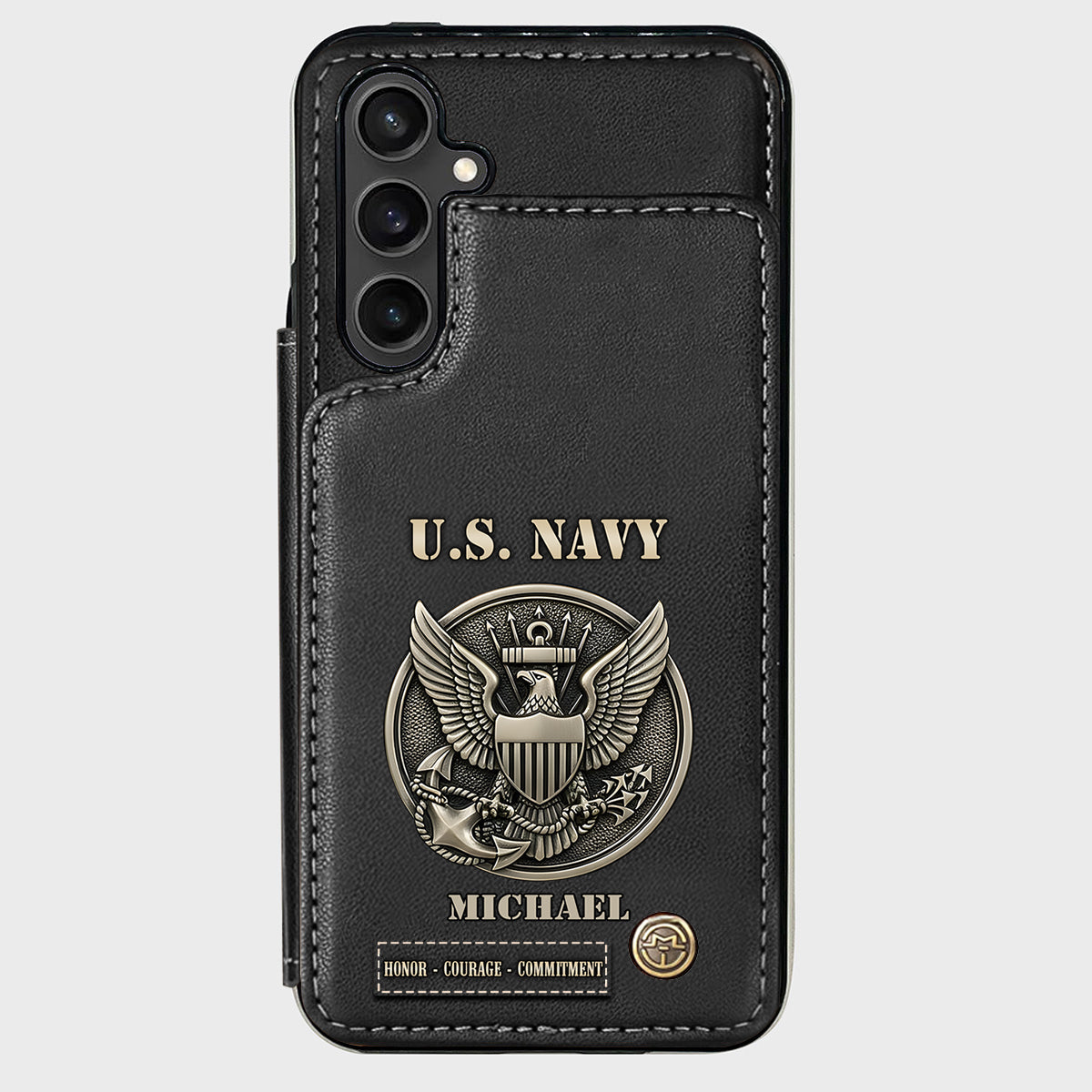 Honor, Courage, Commitment - Personalized Veteran Wallet Phone Case