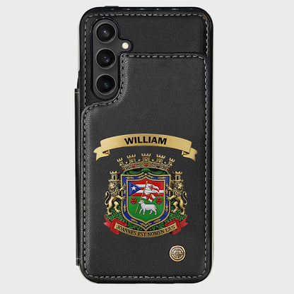 Proud Puerto Rico, Joannes Est Nomen Ejus - Personalized Expats Wallet Phone Case
