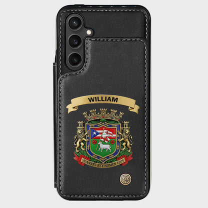 Proud Puerto Rico, Joannes Est Nomen Ejus - Personalized Expats Wallet Phone Case