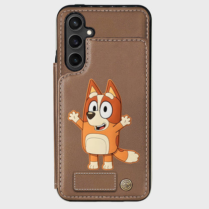 Blue Dog Custom Name - Personalized Blue Dog Wallet Phone Case