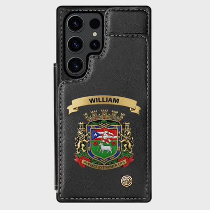 Proud Puerto Rico, Joannes Est Nomen Ejus - Personalized Expats Wallet Phone Case