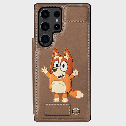 Blue Dog Custom Name - Personalized Blue Dog Wallet Phone Case