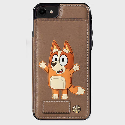 Blue Dog Custom Name - Personalized Blue Dog Wallet Phone Case