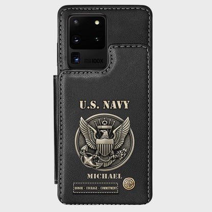 Honor, Courage, Commitment - Personalized Veteran Wallet Phone Case