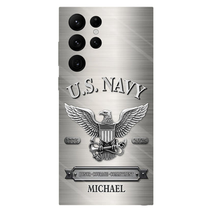 Honor, Courage, Commitment - Personalized Veteran Full Print Phone Case