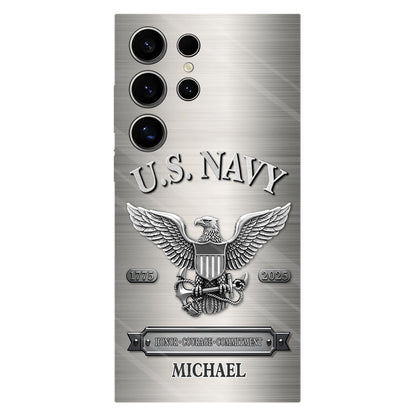 Honor, Courage, Commitment - Personalized Veteran Full Print Phone Case
