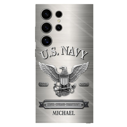 Honor, Courage, Commitment - Personalized Veteran Full Print Phone Case