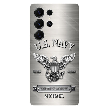 Honor, Courage, Commitment - Personalized Veteran Full Print Phone Case