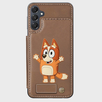 Blue Dog Custom Name - Personalized Blue Dog Wallet Phone Case