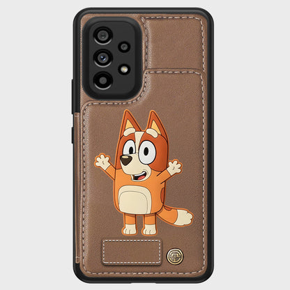 Blue Dog Custom Name - Personalized Blue Dog Wallet Phone Case