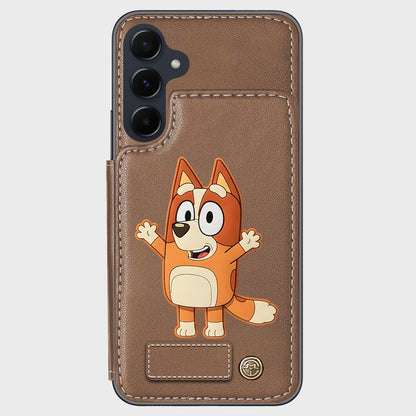 Blue Dog Custom Name - Personalized Blue Dog Wallet Phone Case