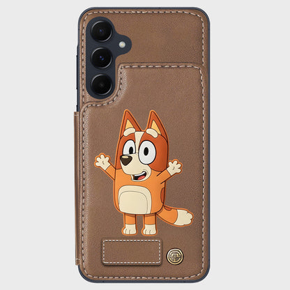 Blue Dog Custom Name - Personalized Blue Dog Wallet Phone Case