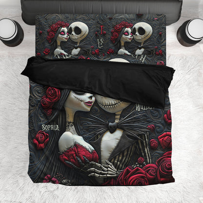 From Our First Kiss Till Our Last Breath - Personalized Nightmare Bedding Set