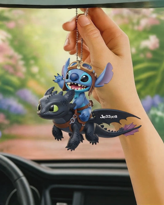 Two Little Monsters - Personalized Ohana Car Ornament