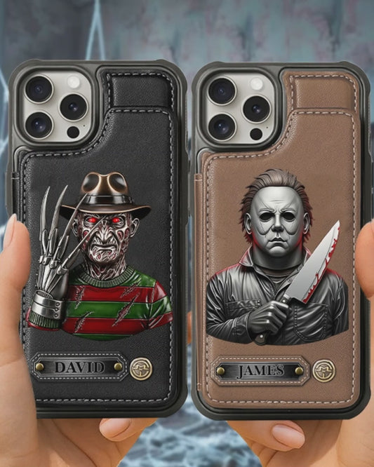 Scary Halloween - Personalized Horror Character Wallet Phone Case