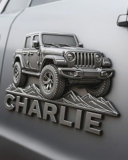 Metallic Off-Road Car - Personalized Car Magnet