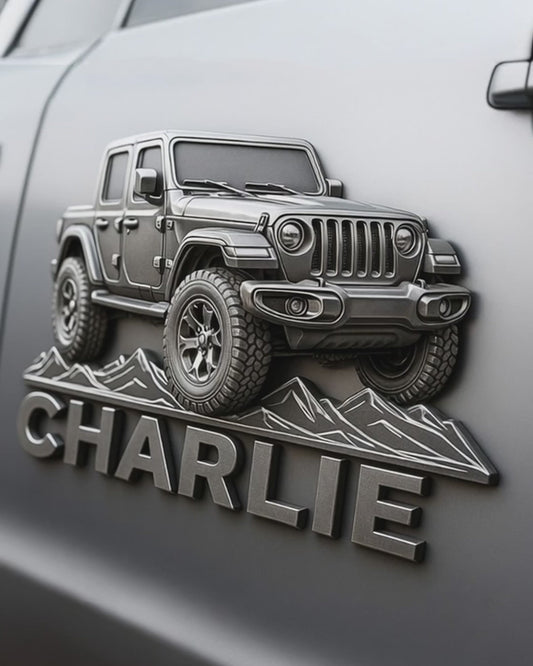 Metallic Off-Road Car - Personalized Car Magnet