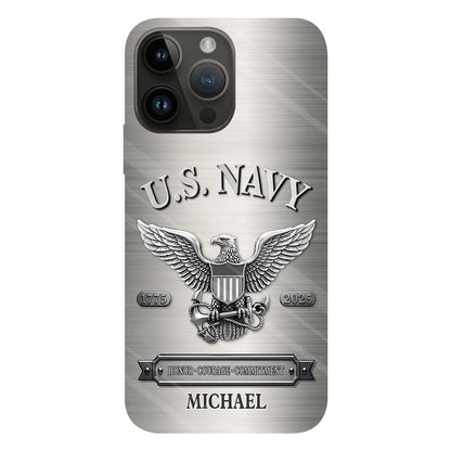 Honor, Courage, Commitment - Personalized Veteran Full Print Phone Case