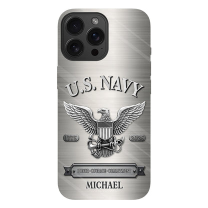 Honor, Courage, Commitment - Personalized Veteran Full Print Phone Case