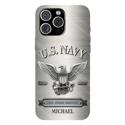 Honor, Courage, Commitment - Personalized Veteran Full Print Phone Case