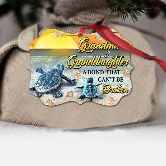 Turtle Grandma And Granddaughter - Turtle Ornament (Printed On Both Sides) 1122