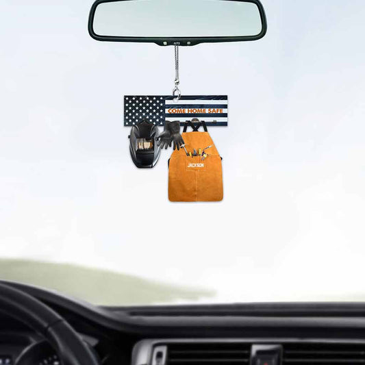 Come Home Safe - Personalized Welder Transparent Car Ornament (Printed On Both Sides)