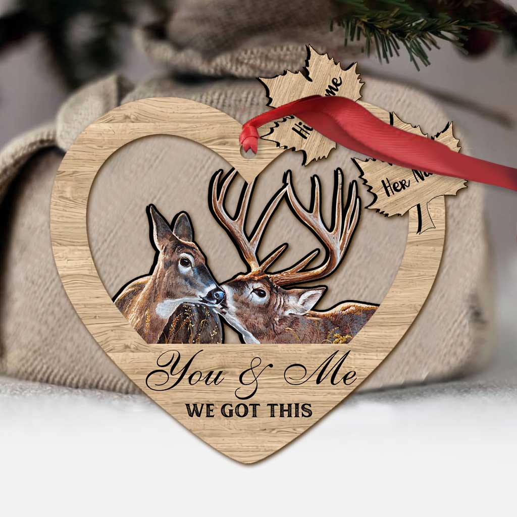 You & Me - Personalized Christmas Hunting Ornament (Printed On Both Sides)