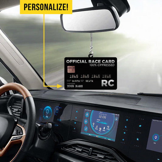 Official Race Card - African American Personalized Car Ornament (Printed On Both Sides)