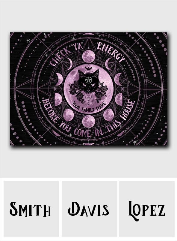 Check Ya Energy - Personalized Witch Rectangle Metal Sign