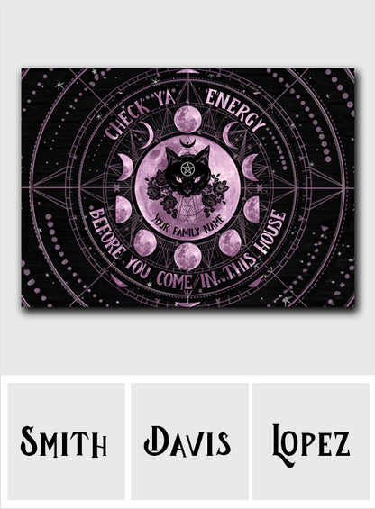 Check Ya Energy - Personalized Witch Rectangle Metal Sign