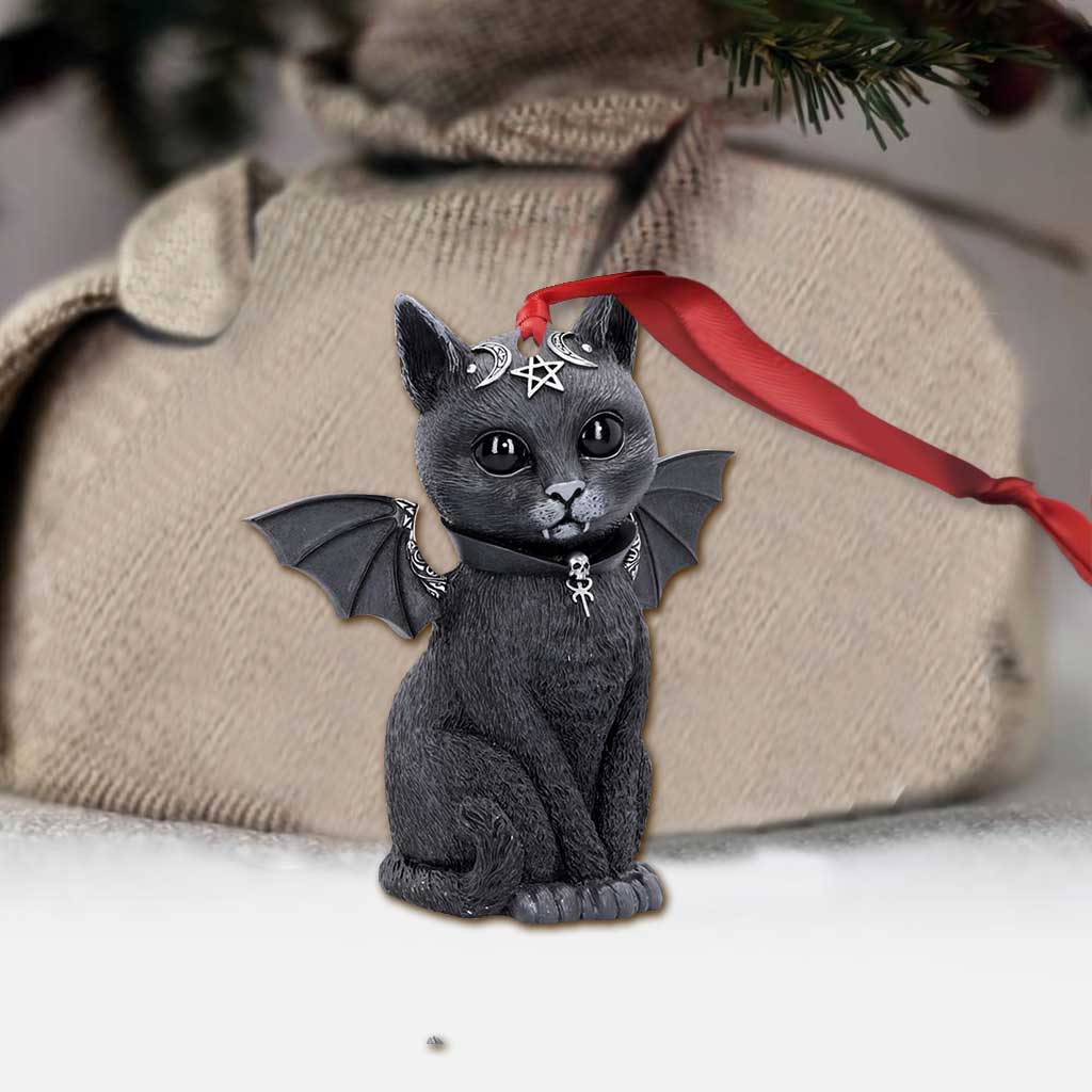 Black Cat Spirit Animal - Halloween Witch Ornament (Printed On Both Sides)