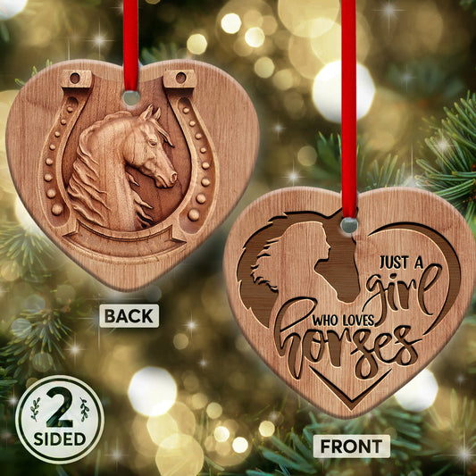 Just A Girl Who Loves Horse - Horse Ornament (Printed On Both Sides) 1022